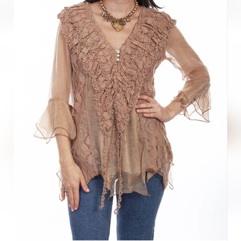 Scully Frilly Y2K Fairy Pirate Whimsy Boho Blouse